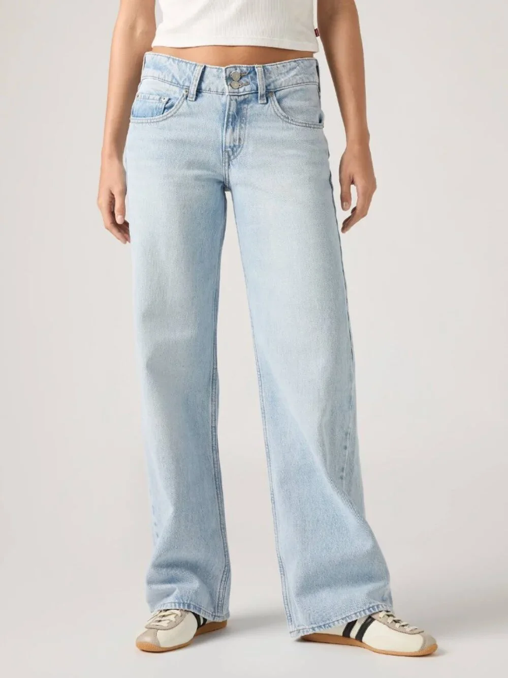 Levi's Superlow loose-fit jeans light wash denim low-rise Sz 24 women's